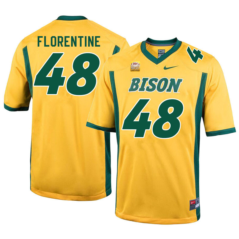 Men #48 Mike Florentine North Dakota State Bison College Football Jerseys Sale-Yellow - Click Image to Close